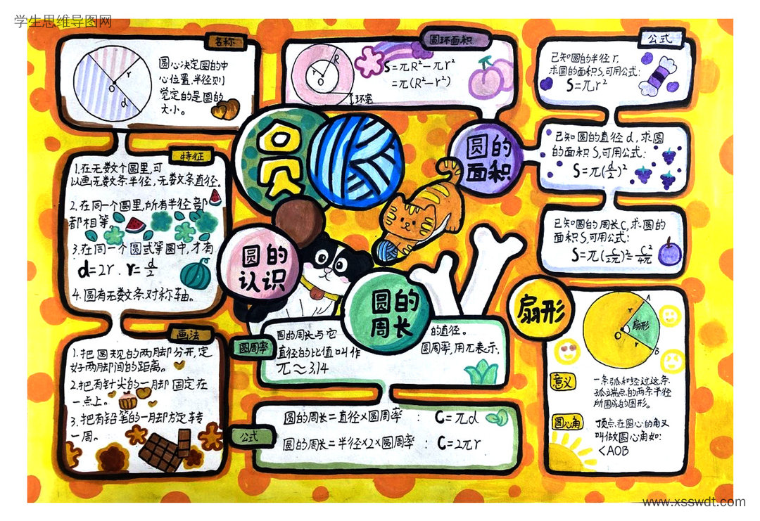 《圆》小学六年级思维导图-第3张