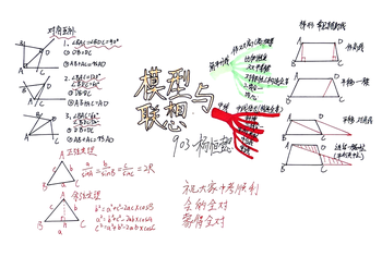 九年级数学中考复习思维导图 模型与联想