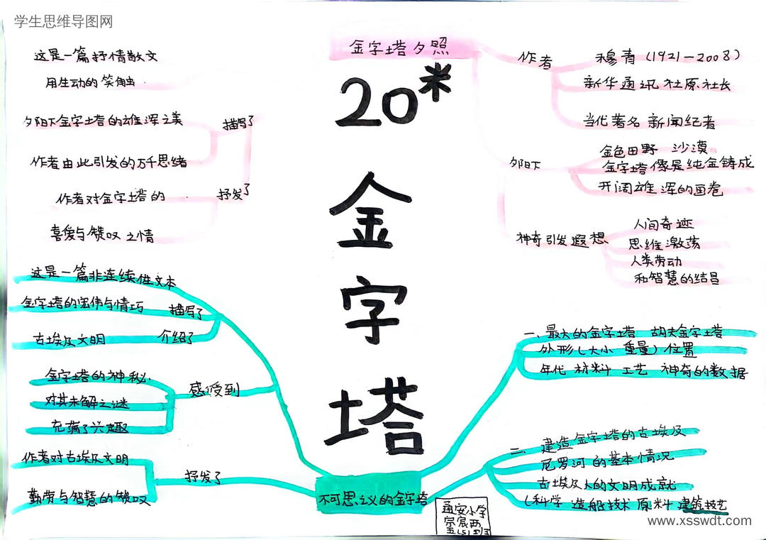 五年级下册语文《金字塔》思维导图怎么画